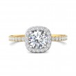 FlyerFit® 14K Yellow and 14K White Gold Micropave Halo Engagement Ring