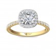 FlyerFit® 14K Yellow and 14K White Gold Micropave Halo Engagement Ring