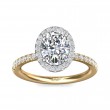 FlyerFit® 14K Yellow and 14K White Gold Micropave Halo Engagement Ring