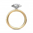 FlyerFit® 14K Yellow and 14K White Gold Micropave Halo Engagement Ring