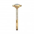 FlyerFit® 18K Yellow Gold Micropave Halo Engagement Ring