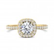 FlyerFit® 14K Yellow Gold Micropave Halo Engagement Ring