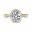 FlyerFit® 14K Yellow Gold Micropave Halo Engagement Ring