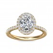 FlyerFit® 14K Yellow Gold Micropave Halo Engagement Ring