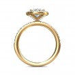 FlyerFit® 14K Yellow Gold Micropave Halo Engagement Ring