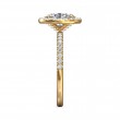 FlyerFit® 14K Yellow Gold Micropave Halo Engagement Ring