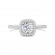 FlyerFit® 14K White Gold Micropave Halo Engagement Ring
