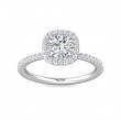 FlyerFit® 14K White Gold Micropave Halo Engagement Ring