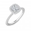 FlyerFit® 14K White Gold Micropave Halo Engagement Ring