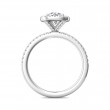 FlyerFit® 18K White Gold Micropave Halo Engagement Ring