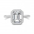 FlyerFit® Platinum Micropave Halo Engagement Ring