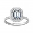 FlyerFit® Platinum Micropave Halo Engagement Ring
