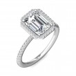 FlyerFit® Platinum Micropave Halo Engagement Ring