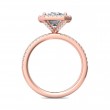 FlyerFit® 14K Pink Gold Micropave Halo Engagement Ring