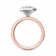 FlyerFit® 18K Pink Gold Shank And White Gold Top Micropave Halo Engagement Ring