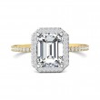 FlyerFit® 14K Yellow and 14K White Gold Micropave Halo Engagement Ring