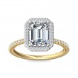 FlyerFit® 14K Yellow and 14K White Gold Micropave Halo Engagement Ring