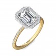 FlyerFit® 14K Yellow and 14K White Gold Micropave Halo Engagement Ring