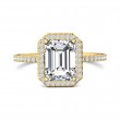 FlyerFit® 14K Yellow Gold Micropave Halo Engagement Ring