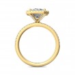 FlyerFit® 14K Yellow Gold Micropave Halo Engagement Ring
