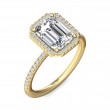 FlyerFit® 14K Yellow Gold Micropave Halo Engagement Ring