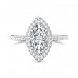 FlyerFit® 14K White Gold Micropave Halo Engagement Ring