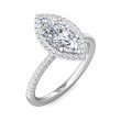 FlyerFit® 14K White Gold Micropave Halo Engagement Ring