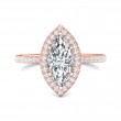 FlyerFit® 18K Pink Gold Micropave Halo Engagement Ring