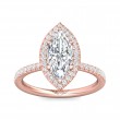 FlyerFit® 18K Pink Gold Micropave Halo Engagement Ring