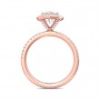 FlyerFit® 18K Pink Gold Micropave Halo Engagement Ring