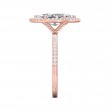 FlyerFit® 18K Pink Gold Micropave Halo Engagement Ring