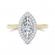 FlyerFit® 14K Yellow and 14K White Gold Micropave Halo Engagement Ring