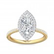 FlyerFit® 14K Yellow and 14K White Gold Micropave Halo Engagement Ring