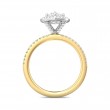 FlyerFit® 14K Yellow and 14K White Gold Micropave Halo Engagement Ring
