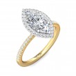 FlyerFit® 14K Yellow and 14K White Gold Micropave Halo Engagement Ring