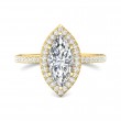 FlyerFit® 18K Yellow Gold Micropave Halo Engagement Ring