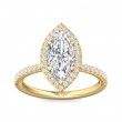 FlyerFit® 18K Yellow Gold Micropave Halo Engagement Ring