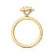 FlyerFit® 18K Yellow Gold Micropave Halo Engagement Ring