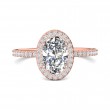 FlyerFit® 14K Pink Gold Micropave Halo Engagement Ring
