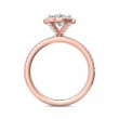 FlyerFit® 14K Pink Gold Micropave Halo Engagement Ring