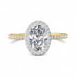 FlyerFit® 14K Yellow and 14K White Gold Micropave Halo Engagement Ring