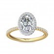 FlyerFit® 14K Yellow and 14K White Gold Micropave Halo Engagement Ring
