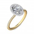 FlyerFit® 14K Yellow and 14K White Gold Micropave Halo Engagement Ring