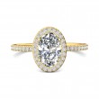 FlyerFit® 14K Yellow Gold Micropave Halo Engagement Ring