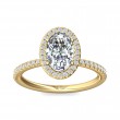 FlyerFit® 14K Yellow Gold Micropave Halo Engagement Ring