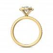 FlyerFit® 14K Yellow Gold Micropave Halo Engagement Ring