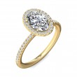 FlyerFit® 14K Yellow Gold Micropave Halo Engagement Ring