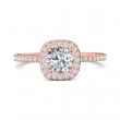 FlyerFit® 14K Pink Gold Micropave Halo Engagement Ring