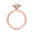 FlyerFit® 14K Pink Gold Micropave Halo Engagement Ring