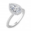 FlyerFit® Platinum Micropave Halo Engagement Ring